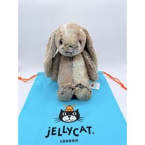 Jellycat Bashful Woodland Bunny Plush 12" Medium Authentic NWT With Dust Bag